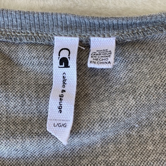 Cable & Gauge Gray & White Plaid Long Sleeve Shirt Size Large - Picture 5 of 12